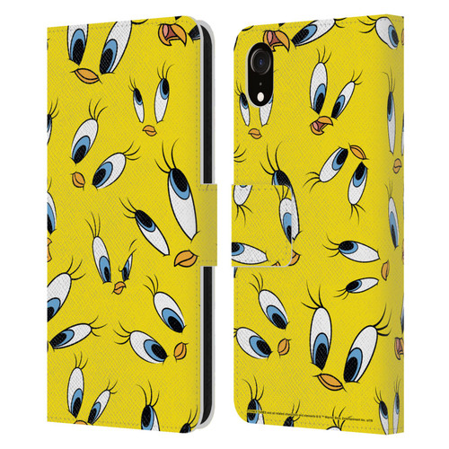 Looney Tunes Patterns Tweety Leather Book Wallet Case Cover For Apple iPhone XR