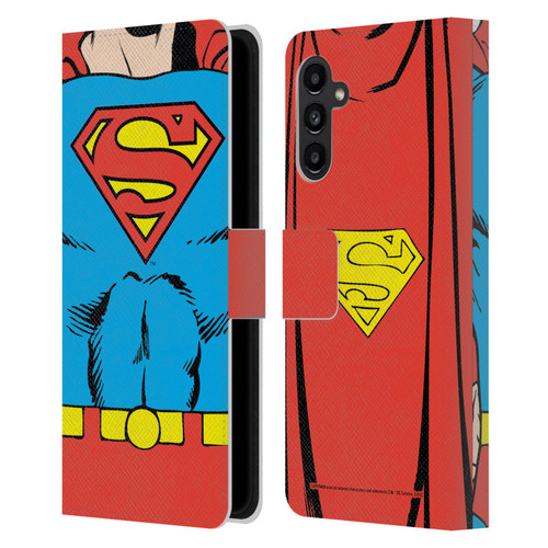 Superman DC Comics Logos Classic Costume Leather Book Wallet Case Cover For Samsung Galaxy A13 5G (2021)