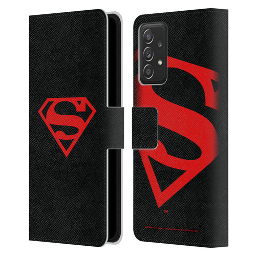 Superman DC Comics Logos Black And Red Leather Book Wallet Case Cover For Samsung Galaxy A53 5G (2022)