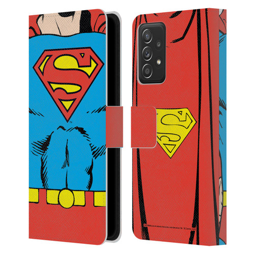 Superman DC Comics Logos Classic Costume Leather Book Wallet Case Cover For Samsung Galaxy A53 5G (2022)