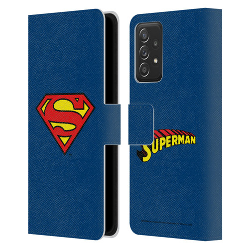 Superman DC Comics Logos Classic Leather Book Wallet Case Cover For Samsung Galaxy A53 5G (2022)