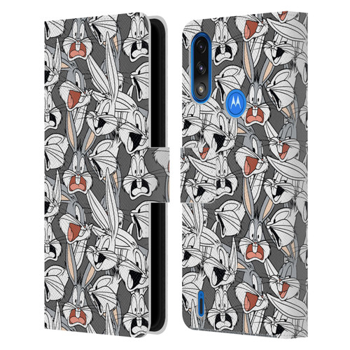 Looney Tunes Patterns Bugs Bunny Leather Book Wallet Case Cover For Motorola Moto E7 Power / Moto E7i Power