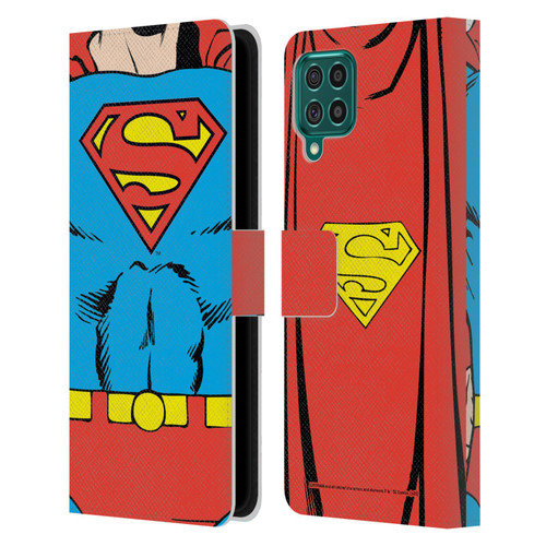 Superman DC Comics Logos Classic Costume Leather Book Wallet Case Cover For Samsung Galaxy F62 (2021)