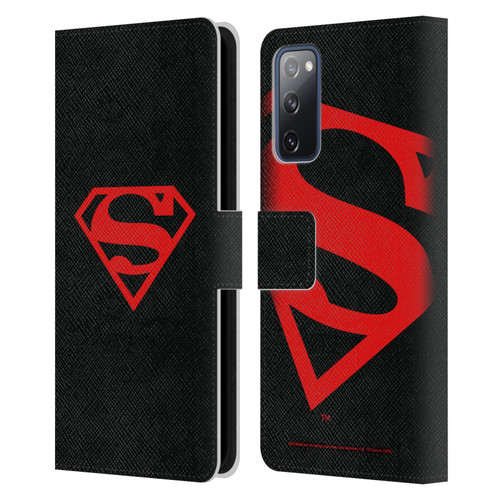 Superman DC Comics Logos Black And Red Leather Book Wallet Case Cover For Samsung Galaxy S20 FE / 5G