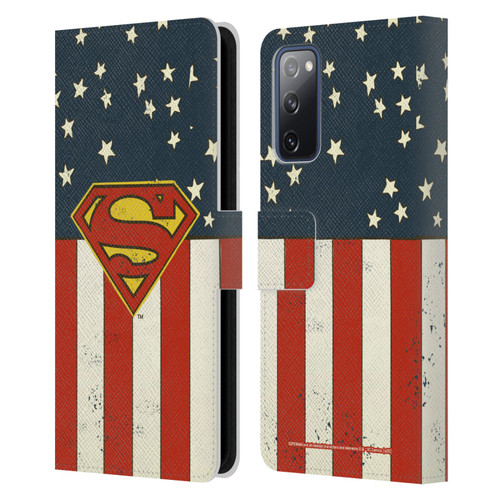 Superman DC Comics Logos U.S. Flag Leather Book Wallet Case Cover For Samsung Galaxy S20 FE / 5G