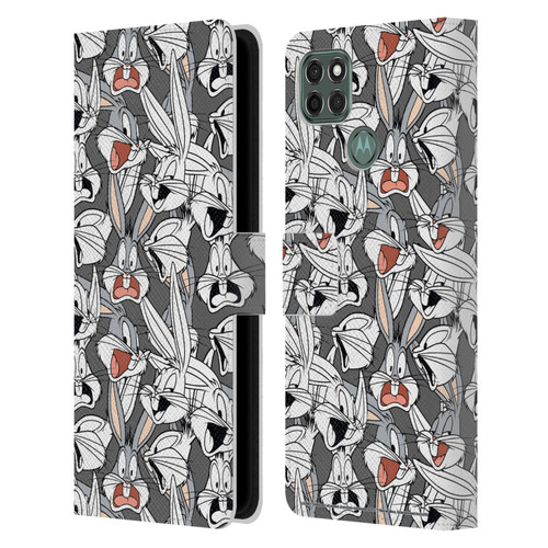 Looney Tunes Patterns Bugs Bunny Leather Book Wallet Case Cover For Motorola Moto G9 Power
