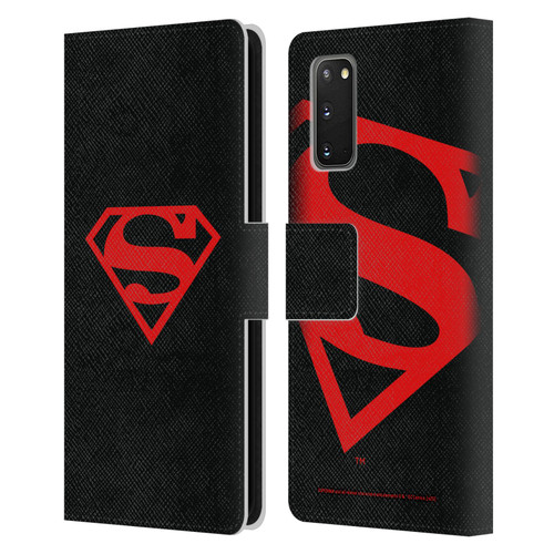 Superman DC Comics Logos Black And Red Leather Book Wallet Case Cover For Samsung Galaxy S20 / S20 5G