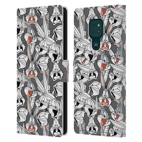 Looney Tunes Patterns Bugs Bunny Leather Book Wallet Case Cover For Motorola Moto G9 Play