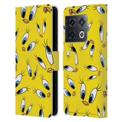 Looney Tunes Patterns Tweety Leather Book Wallet Case Cover For OnePlus 10 Pro