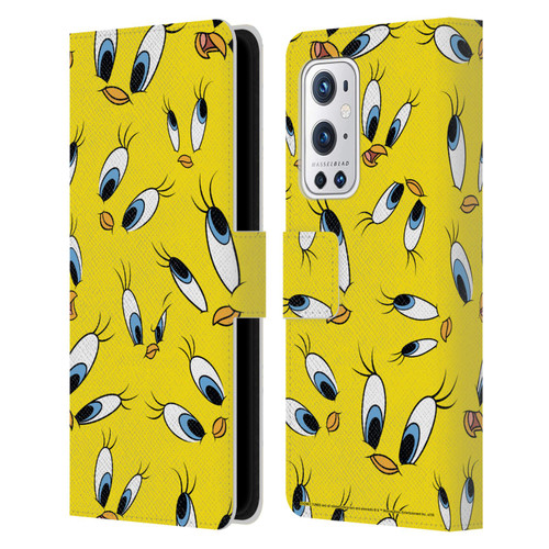 Looney Tunes Patterns Tweety Leather Book Wallet Case Cover For OnePlus 9 Pro
