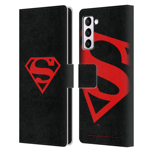 Superman DC Comics Logos Black And Red Leather Book Wallet Case Cover For Samsung Galaxy S21+ 5G