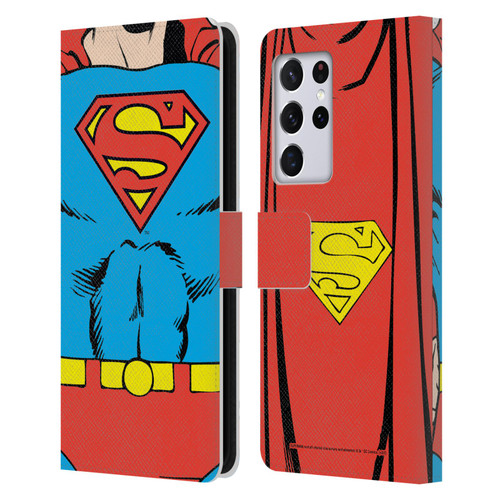 Superman DC Comics Logos Classic Costume Leather Book Wallet Case Cover For Samsung Galaxy S21 Ultra 5G