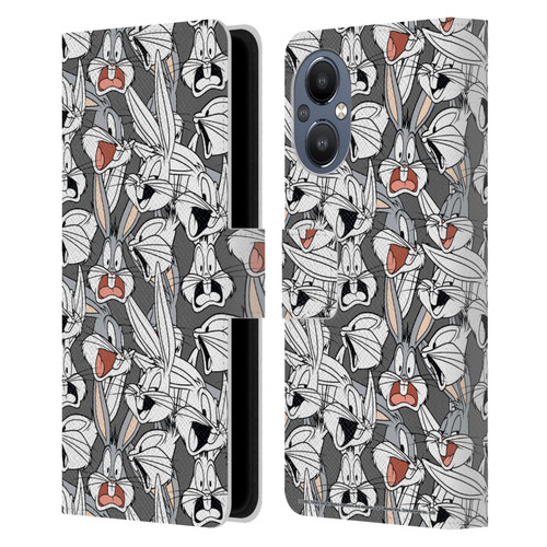 Looney Tunes Patterns Bugs Bunny Leather Book Wallet Case Cover For OnePlus Nord N20 5G