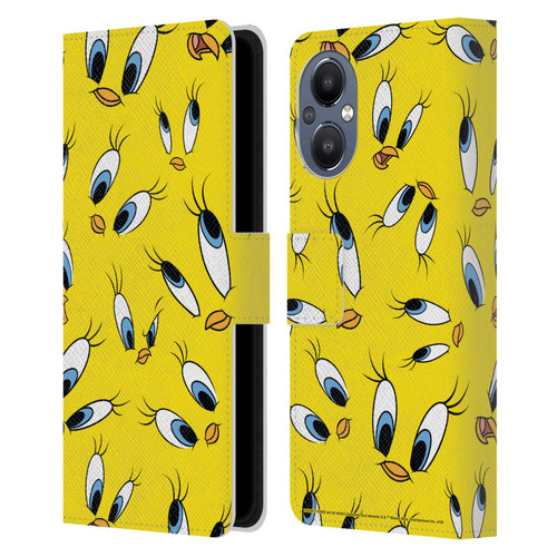Looney Tunes Patterns Tweety Leather Book Wallet Case Cover For OnePlus Nord N20 5G