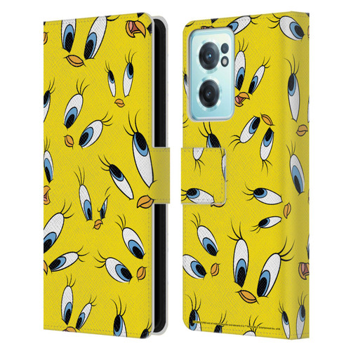 Looney Tunes Patterns Tweety Leather Book Wallet Case Cover For OnePlus Nord CE 2 5G