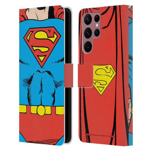 Superman DC Comics Logos Classic Costume Leather Book Wallet Case Cover For Samsung Galaxy S22 Ultra 5G