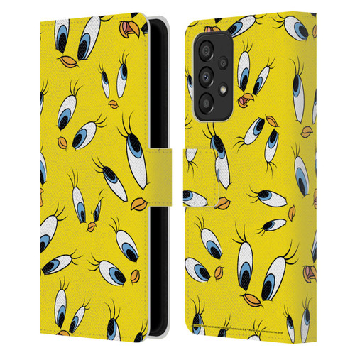 Looney Tunes Patterns Tweety Leather Book Wallet Case Cover For Samsung Galaxy A33 5G (2022)