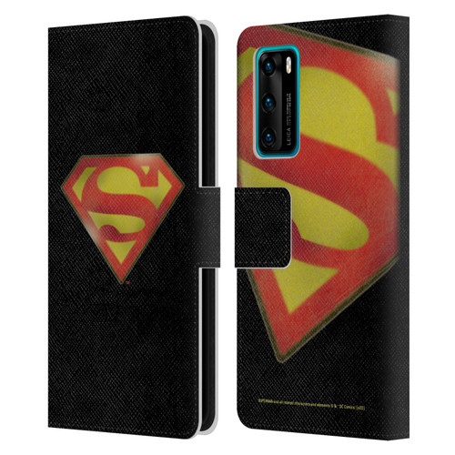 Superman DC Comics Vintage Fashion Logo Leather Book Wallet Case Cover For Huawei P40 5G