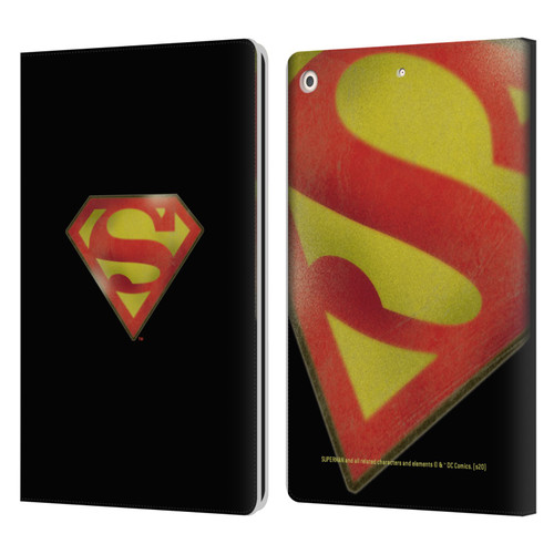 Superman DC Comics Vintage Fashion Logo Leather Book Wallet Case Cover For Apple iPad 10.2 2019/2020/2021