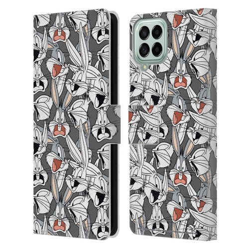 Looney Tunes Patterns Bugs Bunny Leather Book Wallet Case Cover For Samsung Galaxy M33 (2022)