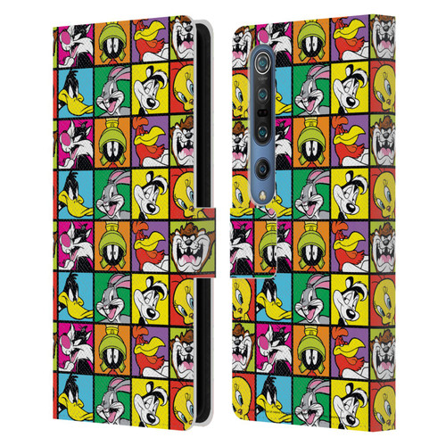 Looney Tunes Patterns Tiles Leather Book Wallet Case Cover For Xiaomi Mi 10 5G / Mi 10 Pro 5G