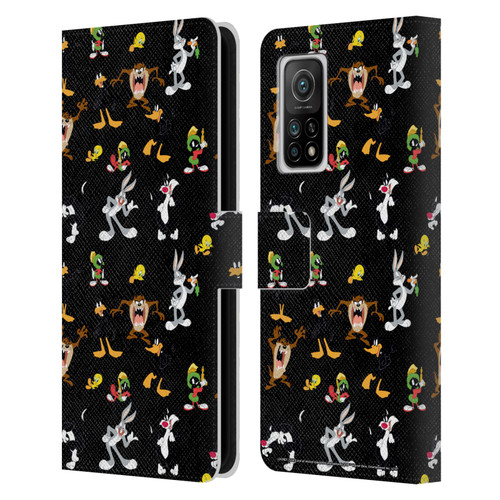 Looney Tunes Patterns Black Leather Book Wallet Case Cover For Xiaomi Mi 10T 5G