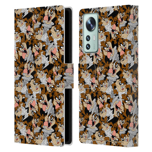 Looney Tunes Patterns Tasmanian Devil Leather Book Wallet Case Cover For Xiaomi 12