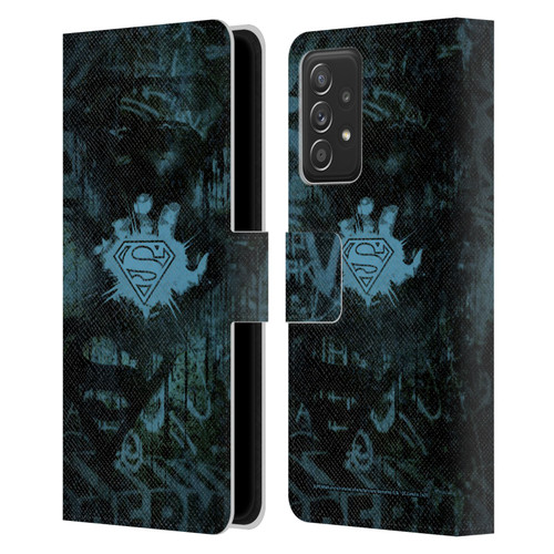 Superman DC Comics Vintage Fashion Graffiti Leather Book Wallet Case Cover For Samsung Galaxy A53 5G (2022)
