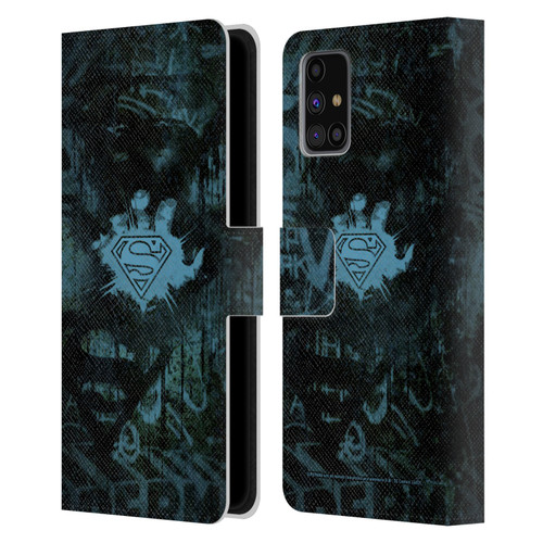 Superman DC Comics Vintage Fashion Graffiti Leather Book Wallet Case Cover For Samsung Galaxy M31s (2020)