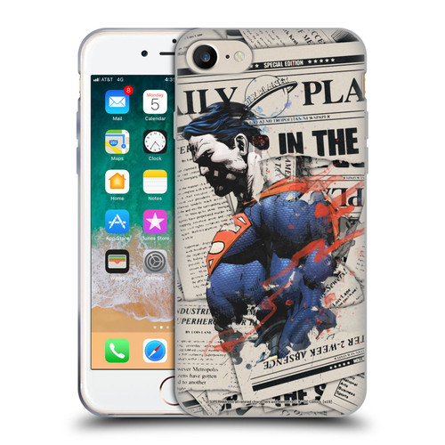 Superman DC Comics 80th Anniversary Newspaper Soft Gel Case for Apple iPhone 7 / 8 / SE 2020 & 2022