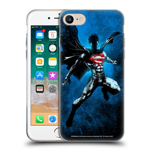 Superman DC Comics 80th Anniversary Splatter Soft Gel Case for Apple iPhone 7 / 8 / SE 2020 & 2022