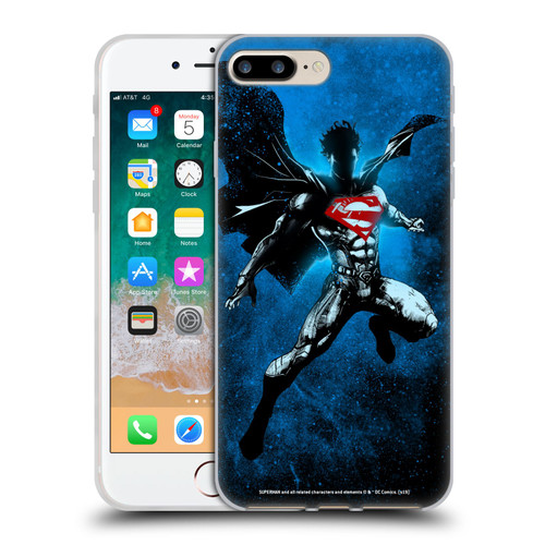 Superman DC Comics 80th Anniversary Splatter Soft Gel Case for Apple iPhone 7 Plus / iPhone 8 Plus
