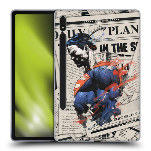 Superman DC Comics 80th Anniversary Newspaper Soft Gel Case for Samsung Galaxy Tab S8