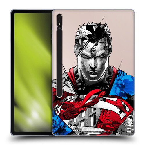 Superman DC Comics 80th Anniversary Collage Soft Gel Case for Samsung Galaxy Tab S8 Plus