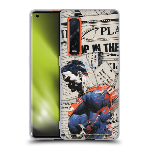 Superman DC Comics 80th Anniversary Newspaper Soft Gel Case for OPPO Find X2 Pro 5G
