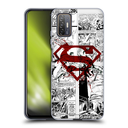 Superman DC Comics Comicbook Art Red Logo Splatter Soft Gel Case for HTC Desire 21 Pro 5G