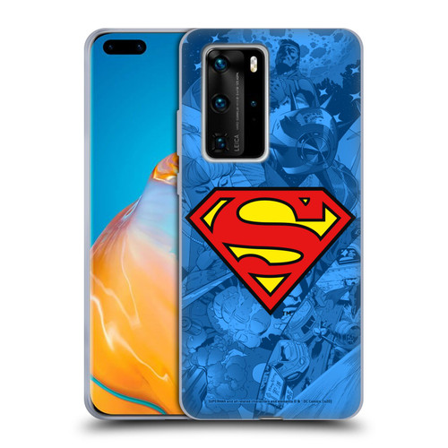 Superman DC Comics Comicbook Art Collage Soft Gel Case for Huawei P40 Pro / P40 Pro Plus 5G
