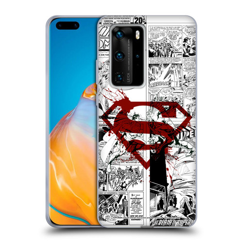 Superman DC Comics Comicbook Art Red Logo Splatter Soft Gel Case for Huawei P40 Pro / P40 Pro Plus 5G