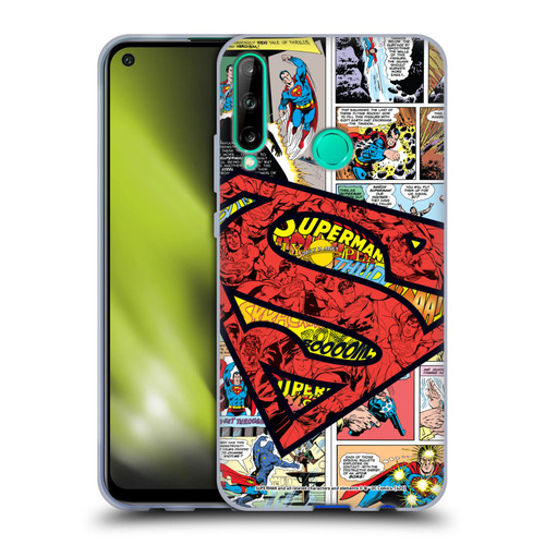 Superman DC Comics Comicbook Art Oversized Logo Soft Gel Case for Huawei P40 lite E