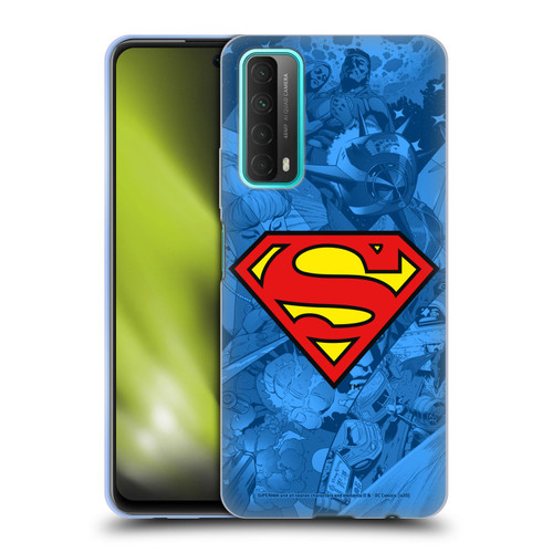 Superman DC Comics Comicbook Art Collage Soft Gel Case for Huawei P Smart (2021)