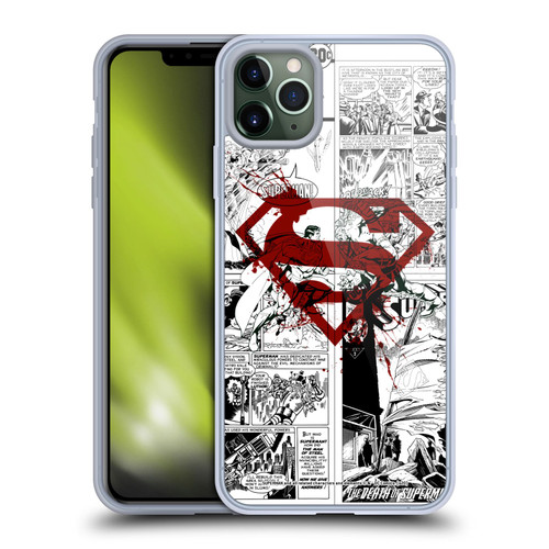 Superman DC Comics Comicbook Art Red Logo Splatter Soft Gel Case for Apple iPhone 11 Pro Max