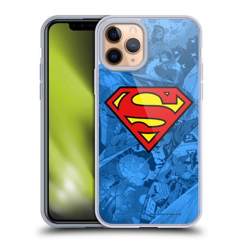 Superman DC Comics Comicbook Art Collage Soft Gel Case for Apple iPhone 11 Pro & MagSafe