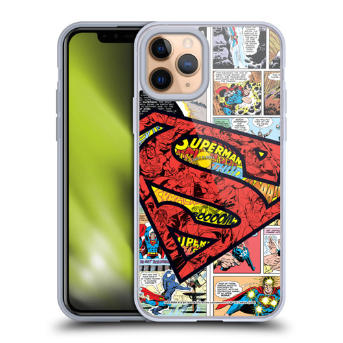 Superman DC Comics Comicbook Art Oversized Logo Soft Gel Case for Apple iPhone 11 Pro