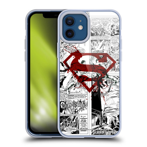 Superman DC Comics Comicbook Art Red Logo Splatter Soft Gel Case for Apple iPhone 12 / iPhone 12 Pro
