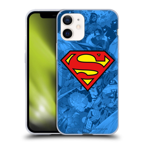 Superman DC Comics Comicbook Art Collage Soft Gel Case for Apple iPhone 12 Mini