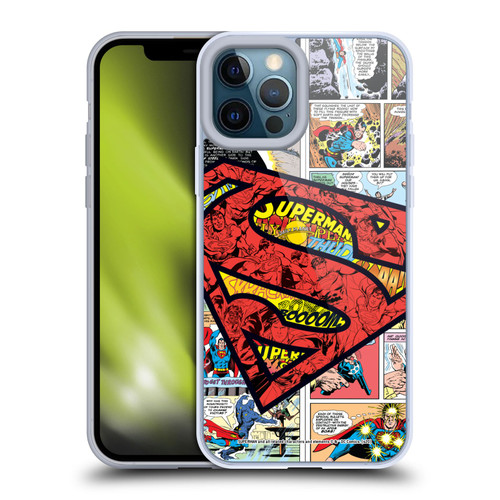 Superman DC Comics Comicbook Art Oversized Logo Soft Gel Case for Apple iPhone 12 Pro Max