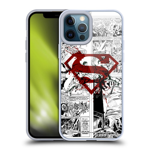 Superman DC Comics Comicbook Art Red Logo Splatter Soft Gel Case for Apple iPhone 12 Pro Max & MagSafe