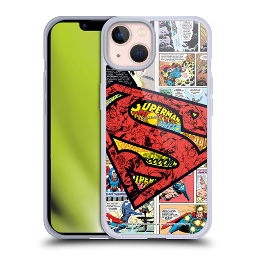 Superman DC Comics Comicbook Art Oversized Logo Soft Gel Case for Apple iPhone 13