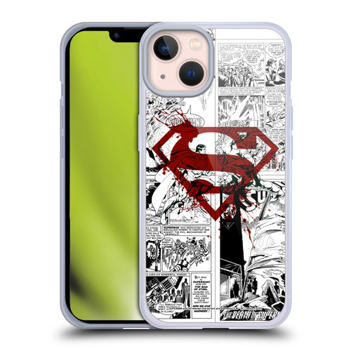 Superman DC Comics Comicbook Art Red Logo Splatter Soft Gel Case for Apple iPhone 13 & MagSafe
