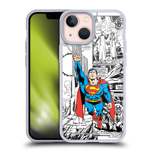 Superman DC Comics Comicbook Art Flight Soft Gel Case for Apple iPhone 13 Mini